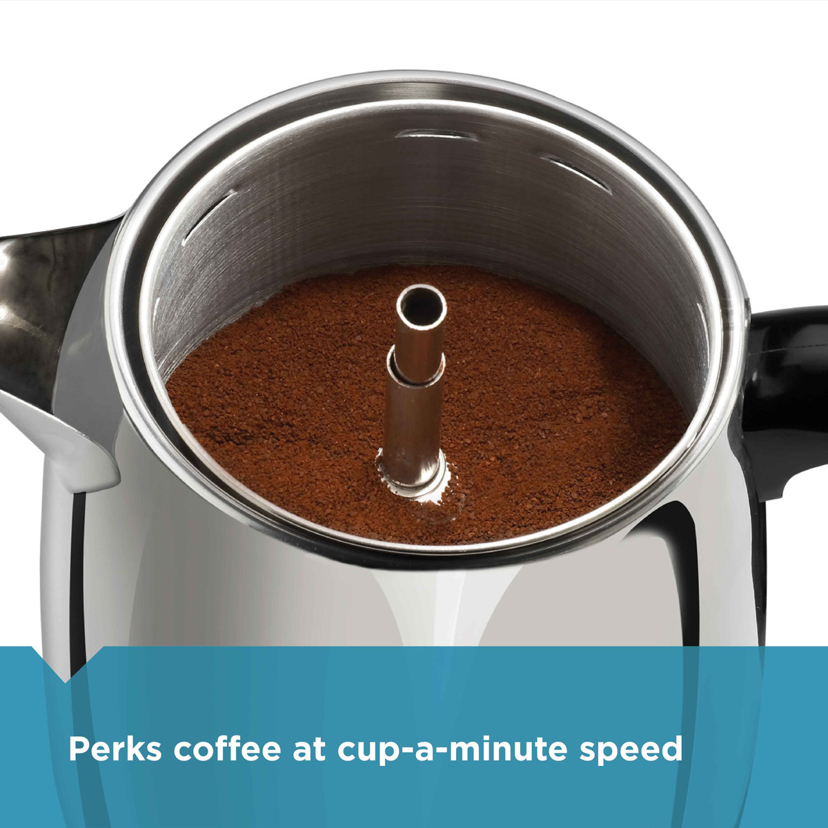 Farberware Electric Coffee Percolator, FCP240, Stainless Steel Basket, Automatic Keep Warm, No-Drip Spout, 4 Cup FCP240